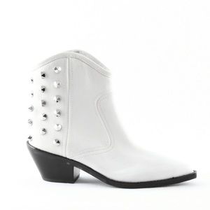 White Studded Marc Fisher Booties
